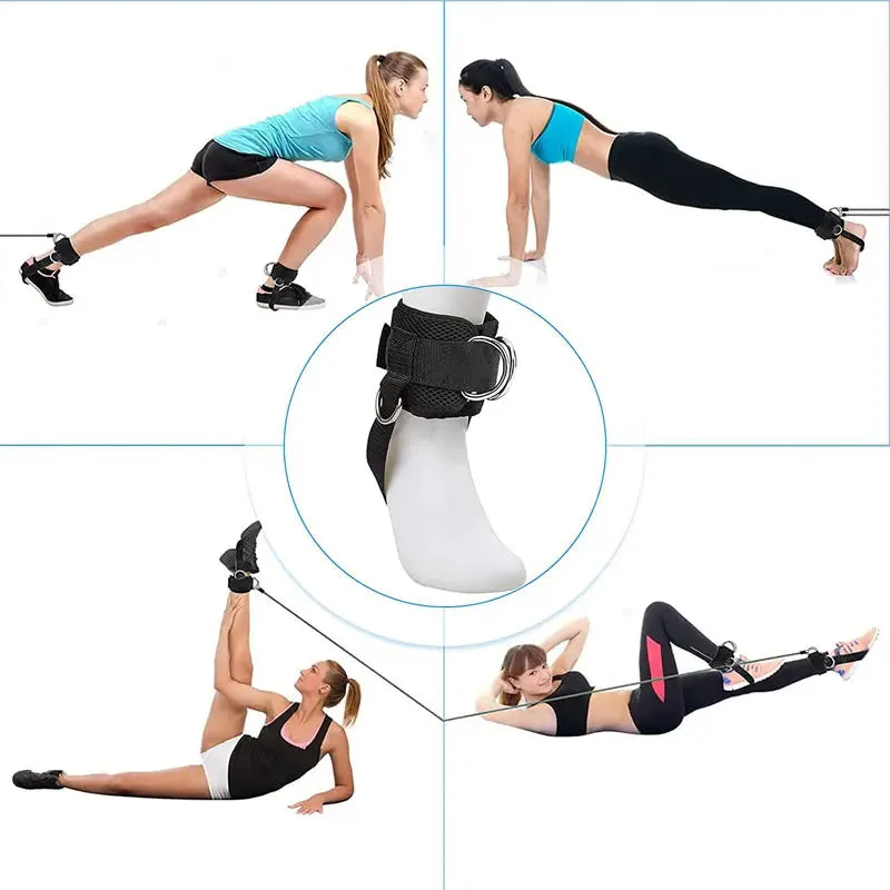 1 PC Leg Strength Trainer Fastener Fitness Foot Ring Foot Buckle Ankle Strap Stretch Resistance Band Pull Cord Accessories