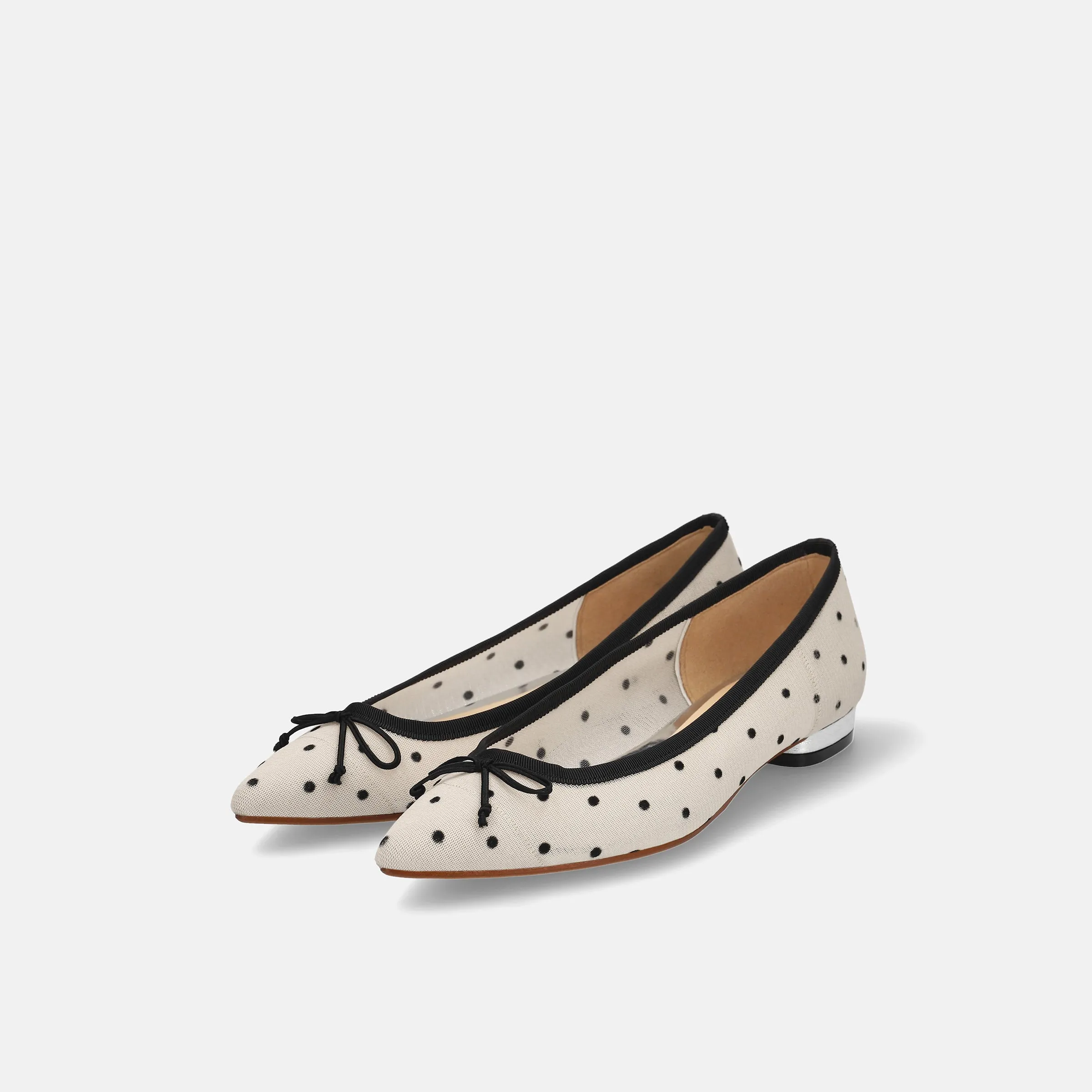 10% OFF: 2024SS: Dot Tulle Ballet Shoes (m17037) Beige TU