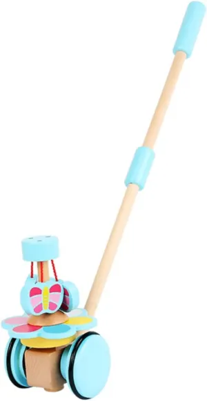 1Pc Cartoon Pushing Cart for Adjustable Walk Learning Trainer Design Random Color Non Slip Handle Fun and Engaging Educational Random Color