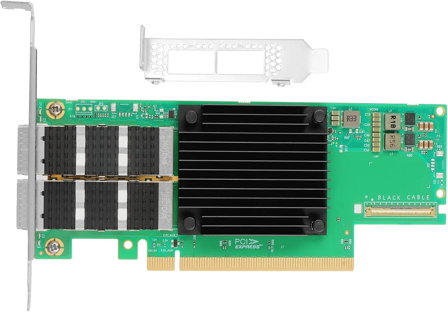 200GbE Smart NIC Card for Mellanox MCX653106A-HDAT-SP, PCIe 3.0/4.0 x16 200Gb VPI Ethernet NIC with Mellanox ConnectX-6 Dx Chipset,Dual QSFP56 HDR IB Network Card Support RDMA