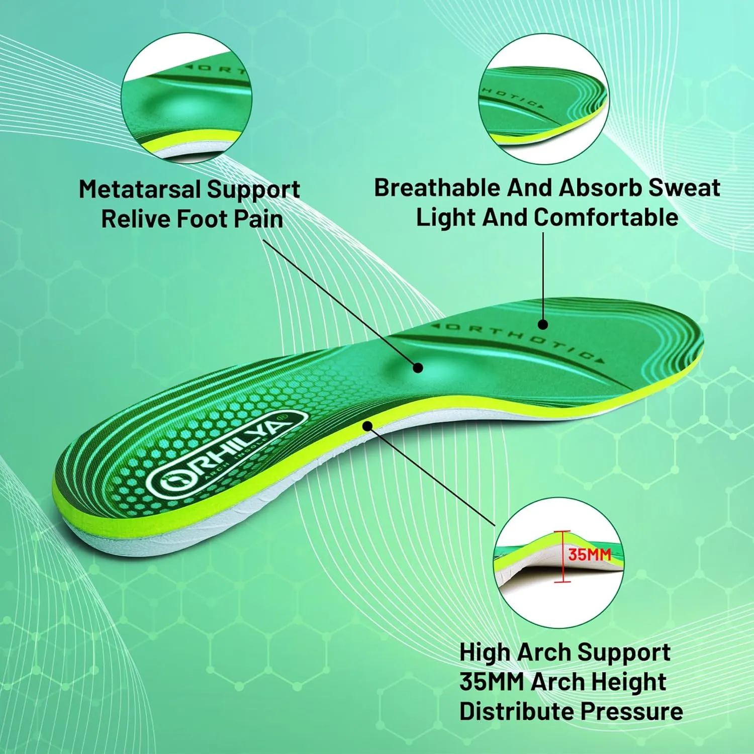 220lbs  High Arch Support Insert Plantar Fasciitis Relief Metatarsal Pain Orthotic Insole for Men & Women Standing All Day, Flat Feet Heel Comfort Work Boot Shoe Inserts,270MM Size 8