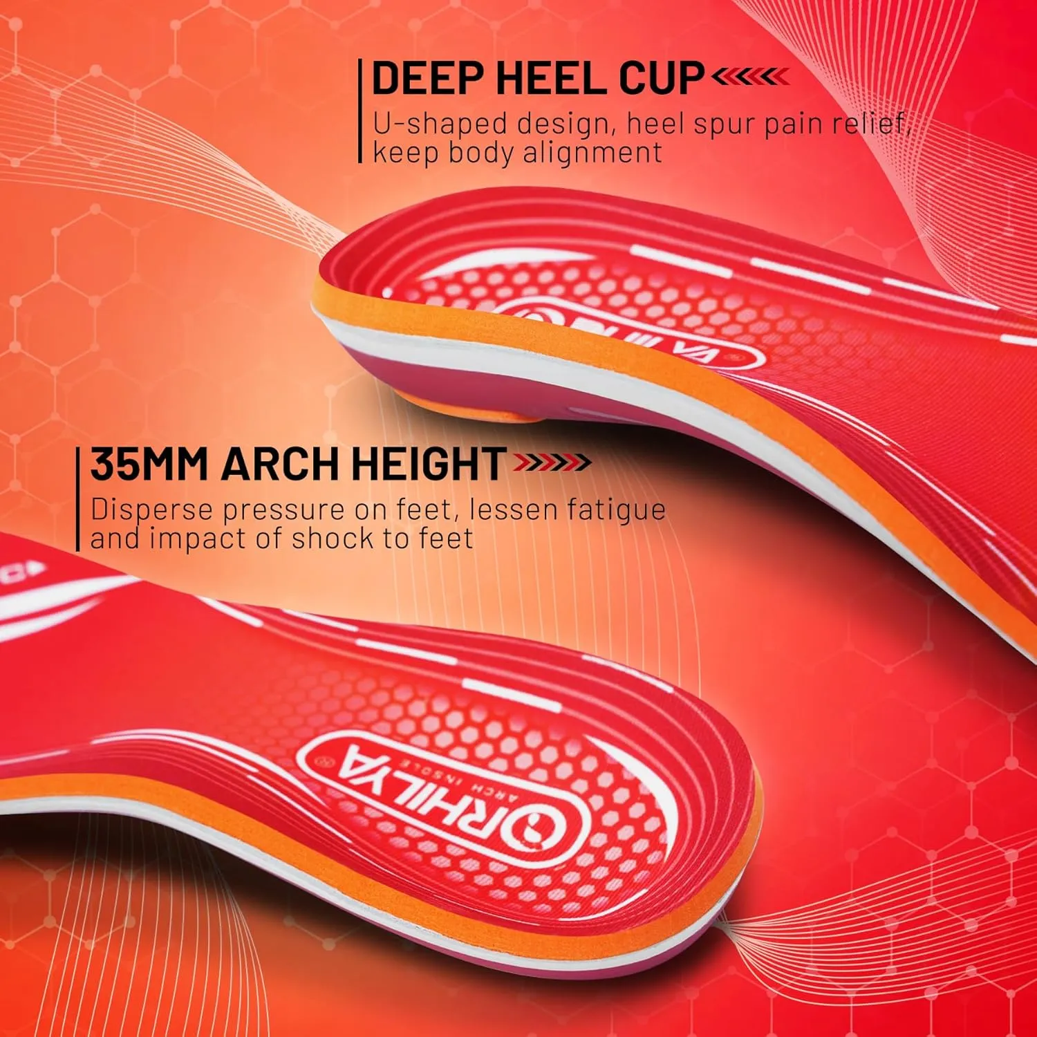 220lbs  Plantar Fasciitis Relief Foot Pain Arch Support Insert Orthotics Insole, Women Men Shoe Inserts Standing All Day, Comfort Cushion Work Boot Insole Flat Feet Heel Spur Size 12, 305MM