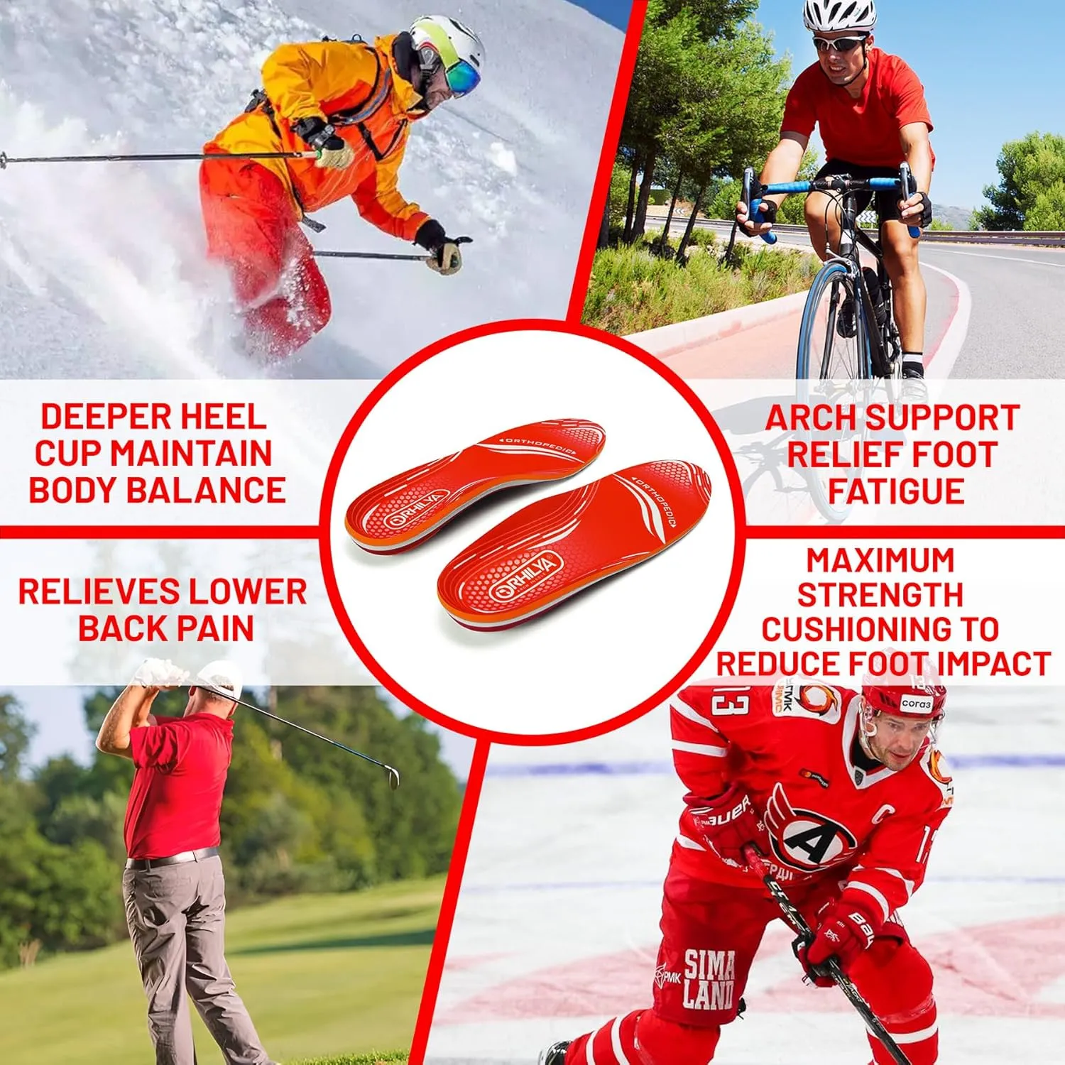 220lbs  Plantar Fasciitis Relief Foot Pain Arch Support Insert Orthotics Insole, Women Men Shoe Inserts Standing All Day, Comfort Cushion Work Boot Insole Flat Feet Heel Spur Size 12, 305MM