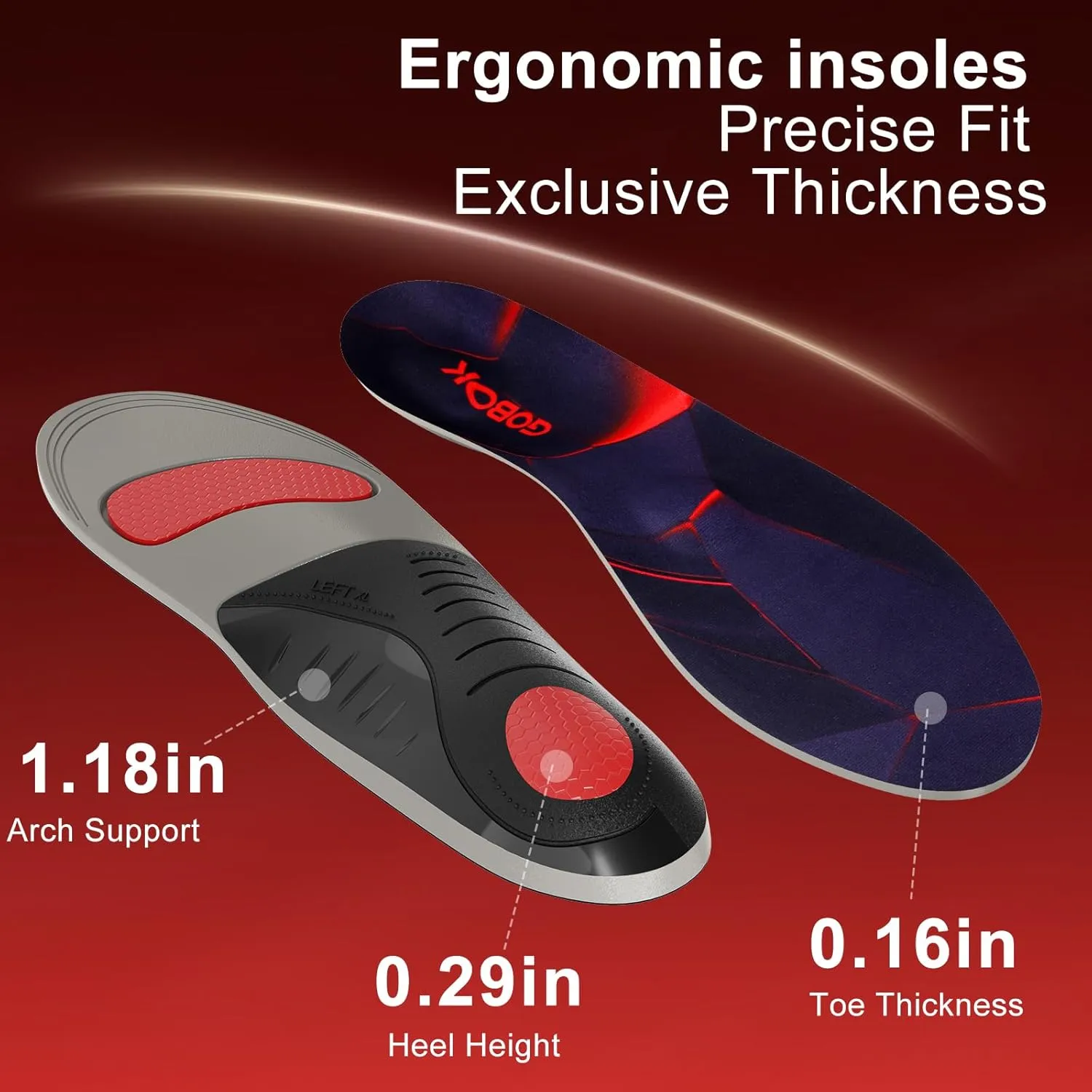 240 Ibs Plantar Fasciitis Insoles,High Arch Support Inserts for Men Women,Heavy Duty Support for Orthotics Inserts,Flat Feet Insoles,Pain Relief,Trim to Fit Shoes for Work Boots (Black, M)