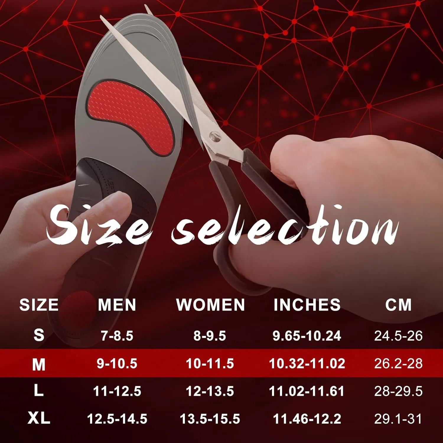 240 Ibs Plantar Fasciitis Insoles,High Arch Support Inserts for Men Women,Heavy Duty Support for Orthotics Inserts,Flat Feet Insoles,Pain Relief,Trim to Fit Shoes for Work Boots (Black, M)