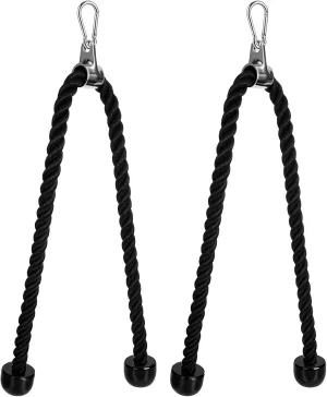 2Pcs 47 Inch Long Tricep Rope, Easy to Grip & Non-Slip Cable Attachment, Deluxe Tricep Rope Pull Down Cable, Exercise Machine Attachments Pulley System Gym Pull Down Ropes for Gym Workout Exercise