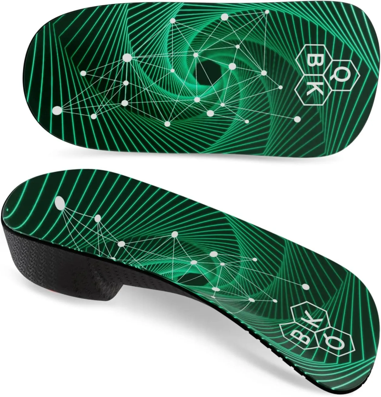 3/4 Arch Support Insoles for Women/Men,QBK Orthotics Shoe Insoles High Arch Supports Shoe Insoles for Plantar Fasciitis, Flat Feet, Over-Pronation,Height Increase Insoles，XL