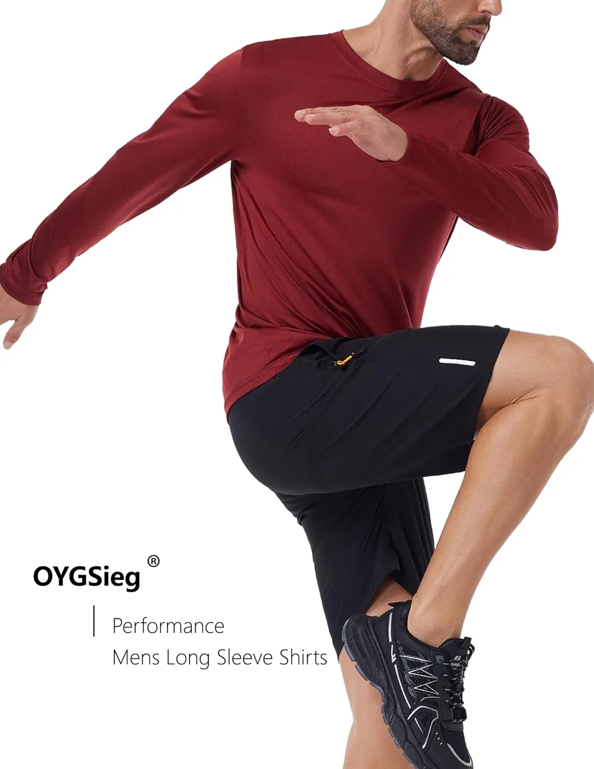 6 Pack Men's Quick Dry Long Sleeve Shirts UPF 50  UV Sun Protection SPF Shirt Moisture Wicking T-Shirt for Casual Workout