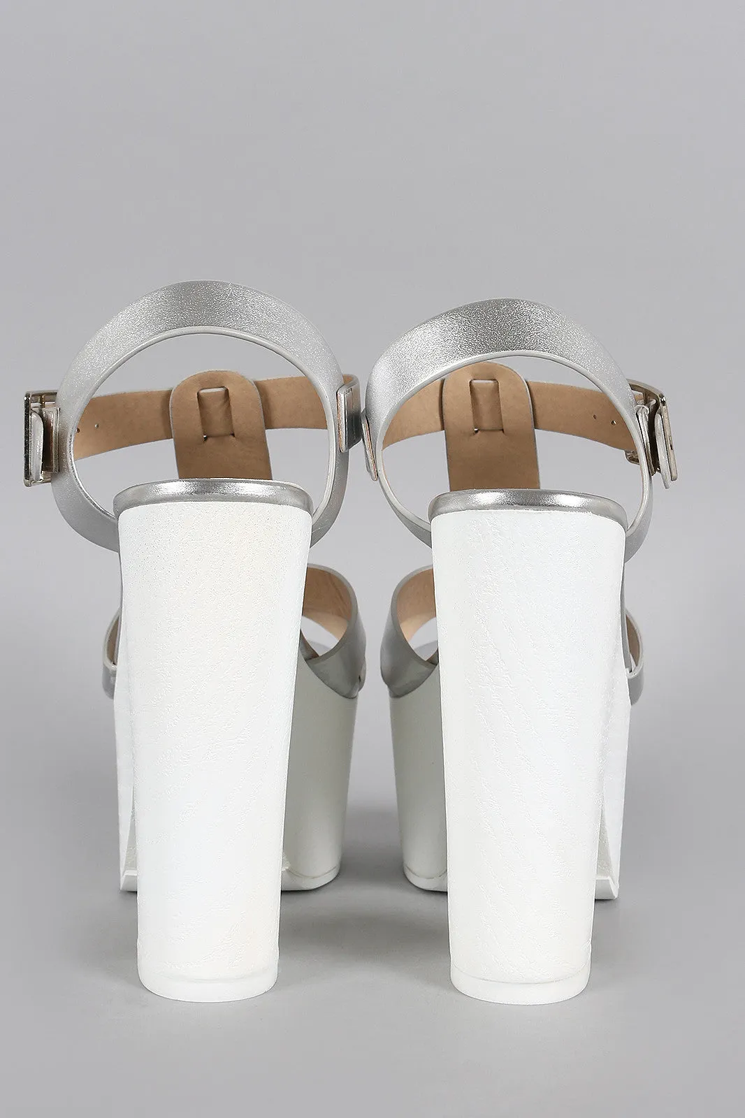 98 Wood Speed Faux Limit Metallic Platform Open Great price Cross Verified Toe Strap