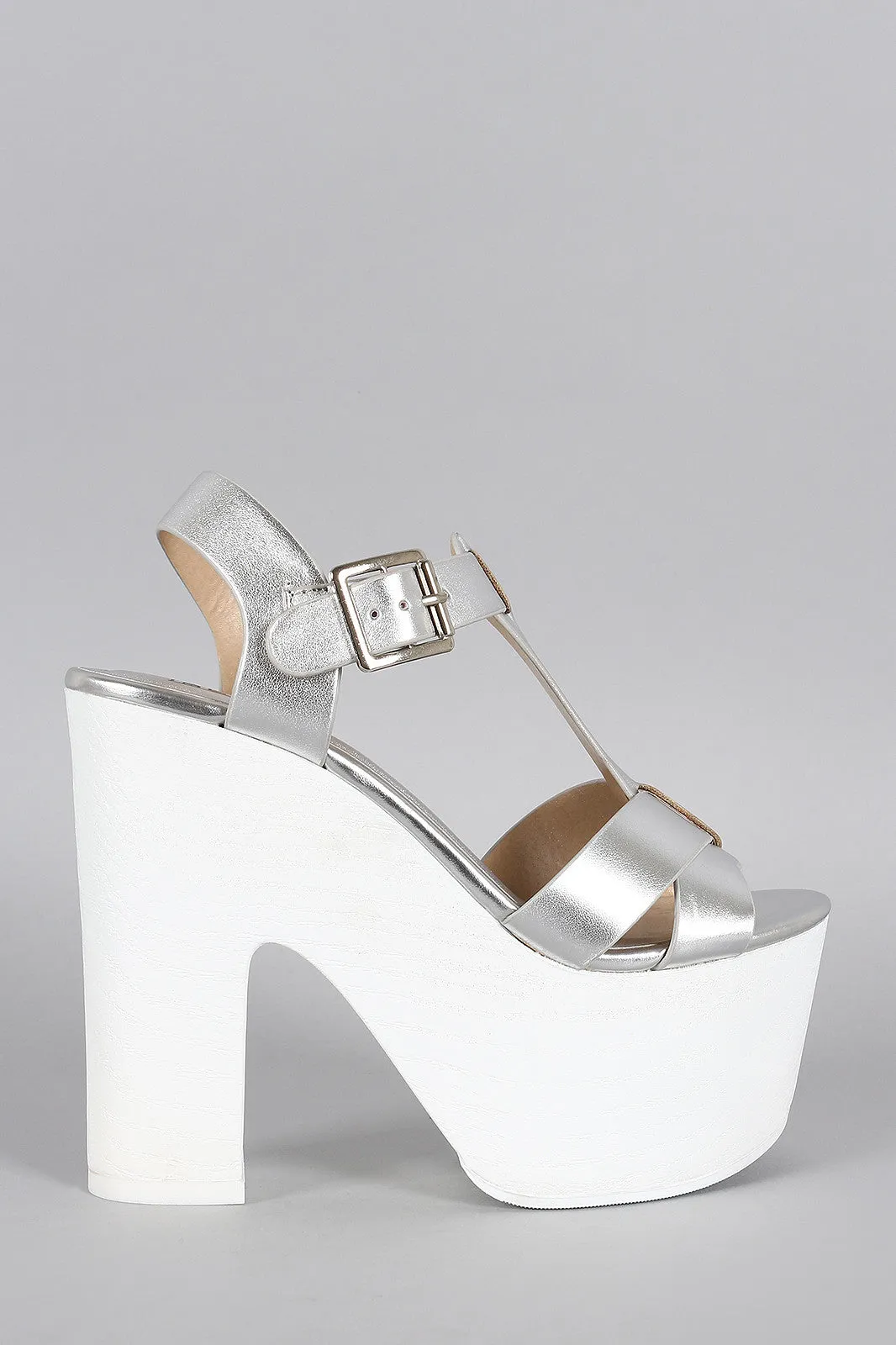 98 Wood Speed Faux Limit Metallic Platform Open Great price Cross Verified Toe Strap