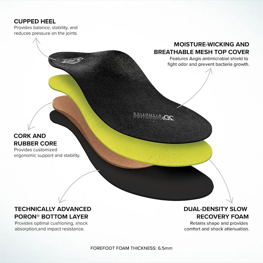 ABEO Neutral Premium Insoles for Women | Plantar Fasciitis Relief | Arch Support Inserts | Shoe Insoles Black 5.5 Medium