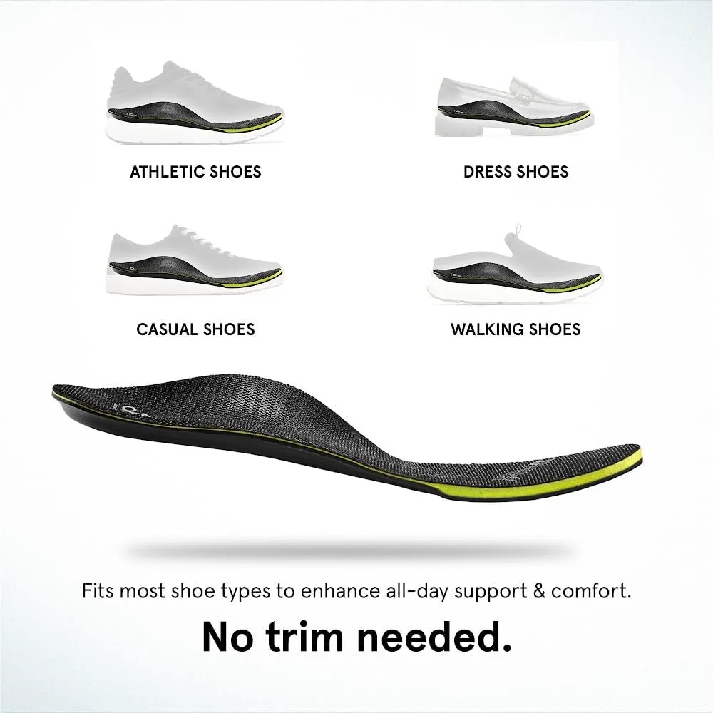 ABEO Neutral Premium Insoles for Women | Plantar Fasciitis Relief | Arch Support Inserts | Shoe Insoles Black 5.5 Medium