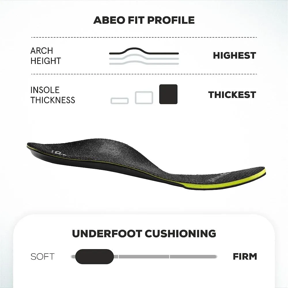 ABEO Neutral Premium Insoles for Women | Plantar Fasciitis Relief | Arch Support Inserts | Shoe Insoles Black 5.5 Medium