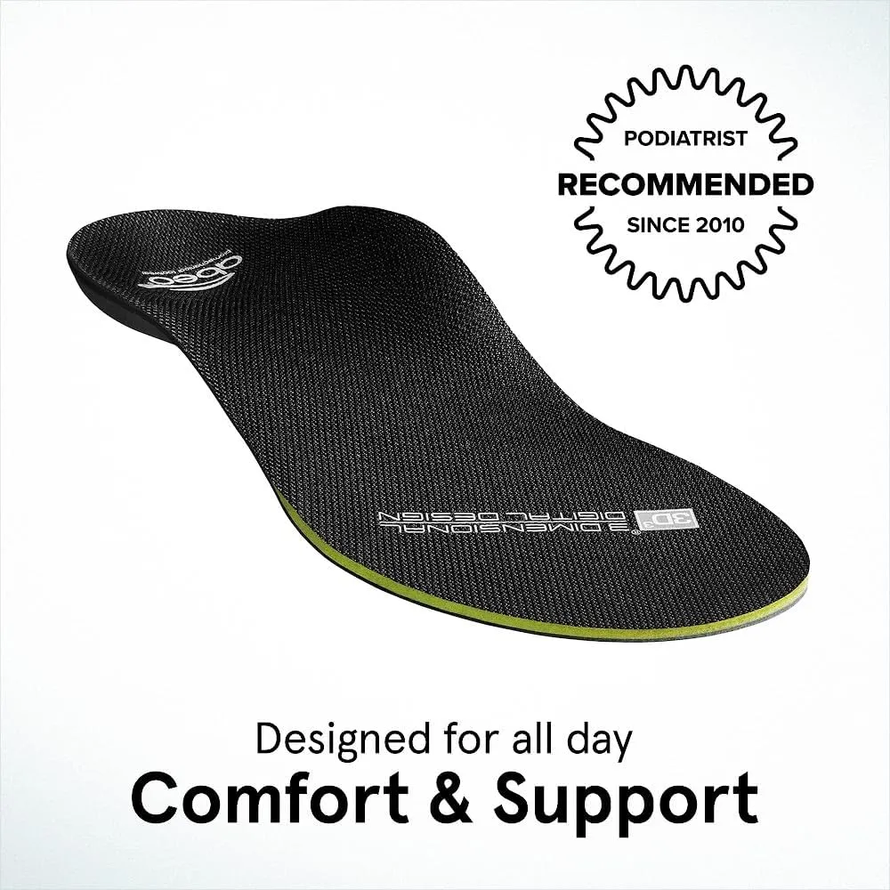 ABEO Neutral Premium Insoles for Women | Plantar Fasciitis Relief | Arch Support Inserts | Shoe Insoles Black 5.5 Medium