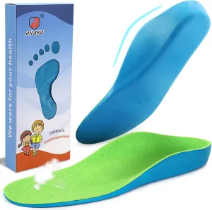 Ailaka Kids Orthotic Arch Support Insoles, PU Foam Cushioning Arch Support Shoe Insert for Overpronation Children Toddlers Flat feet, Plantar Fasciitis(7-8.5 M US Toddler)