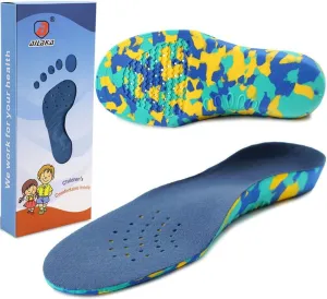 Ailaka Kids Orthotic Cushioning Arch Support Shoe Insoles, Children EVA Foam Inserts for Flat Feet, Plantar Fasciitis