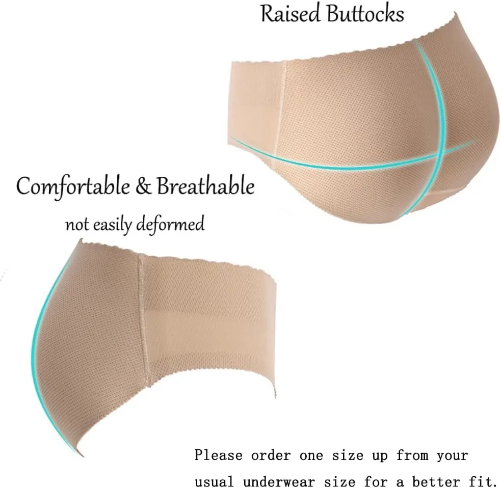 Aimery women 2pcs Seamless Butt Lifter Shapewear Padded Booty Pads Control Panties Hip Enhancer Underwear Body Shape Panty