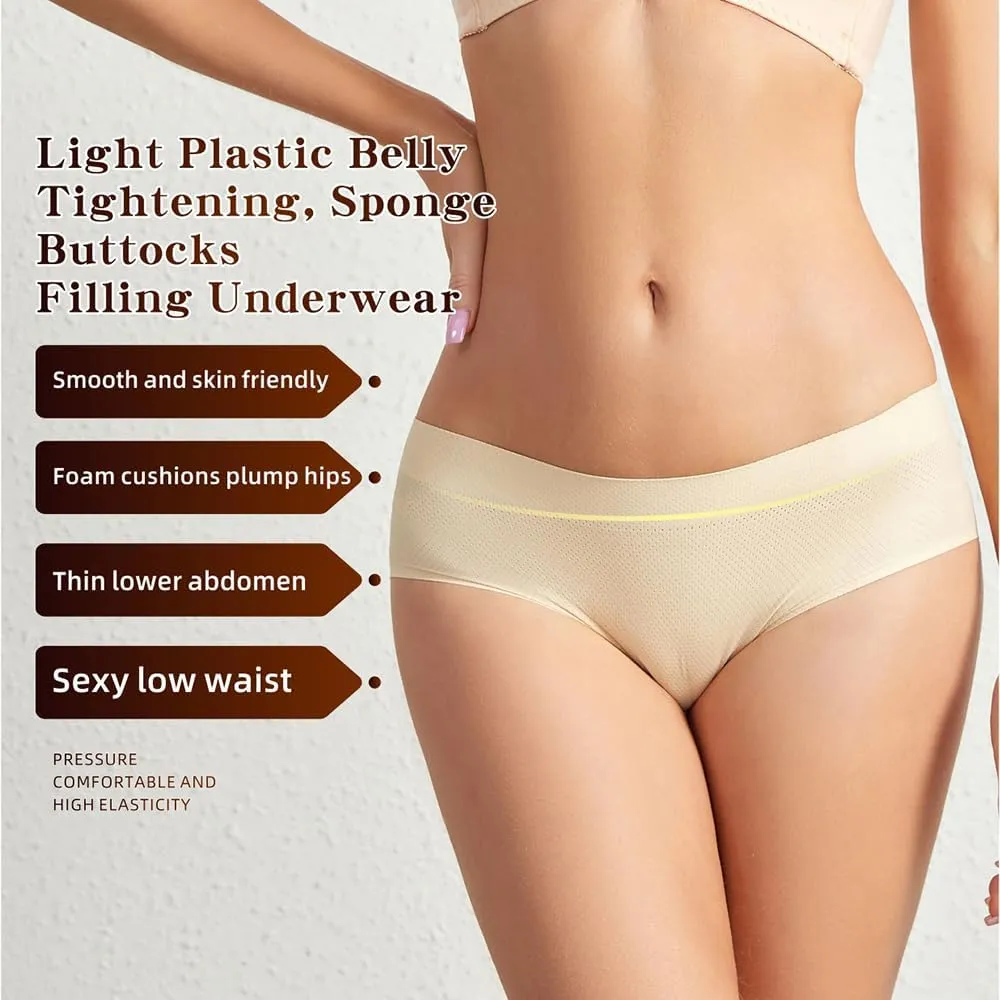 Aimery women 2pcs Seamless Butt Lifter Shapewear Padded Booty Pads Control Panties Hip Enhancer Underwear Body Shape Panty