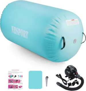 Air Barrel - Air Roller Gymnastics Barrel for Back Handspring Trainer, Air Track Tumble Mat with Pump for Gym Training/Yoga Balance Exercise/Cheerleading/Home and Outdoor Use
