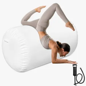 Air Roller Gymnastics Barrel Back Handspring Trainer Air Barrel Gymnastics Air Tumbling Mat for Tumbling Cheerleading Training Yoga Gym with Manual Air Pump Backhandspring