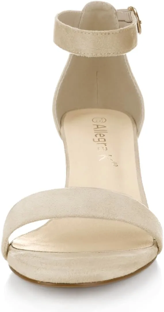 Allegra K Women's Open Toe Block Heel Ankle Strap Sandals