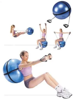 Amber Fight Gear Premium Fitness Ball with Strap – Stability, Core Strength & Balance Trainer for Home Gym & Physical Therapy, Anti-Burst & Non-Slip Exercise Ball