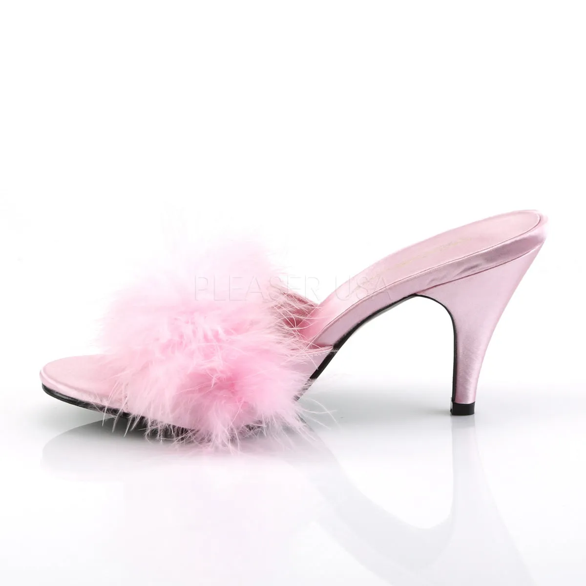 Amour-03 - Sexy Marabou Pink Mules