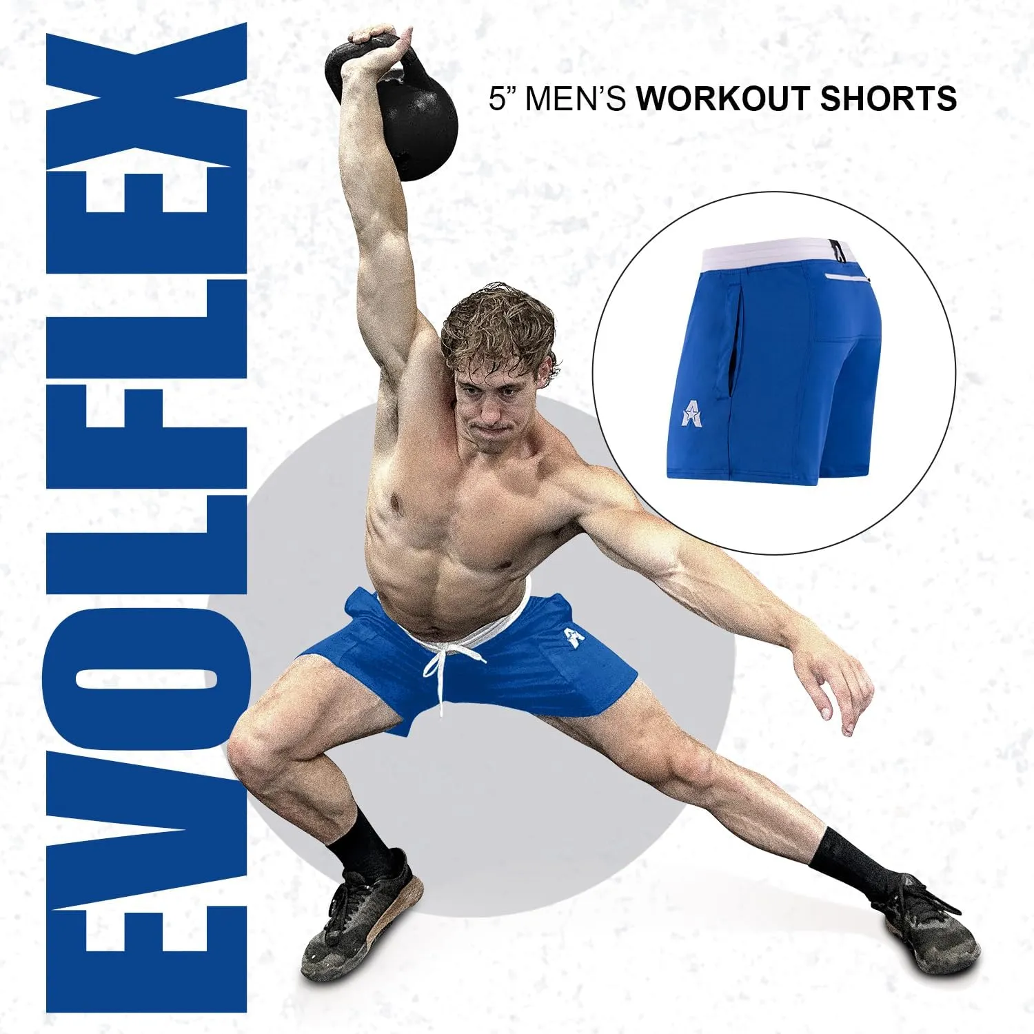 Anthem Athletics Evolflex Workout Shorts for Men 5" 7" 9" Inch Inseam Options Men's Athletic Gym Fitness & Running Short