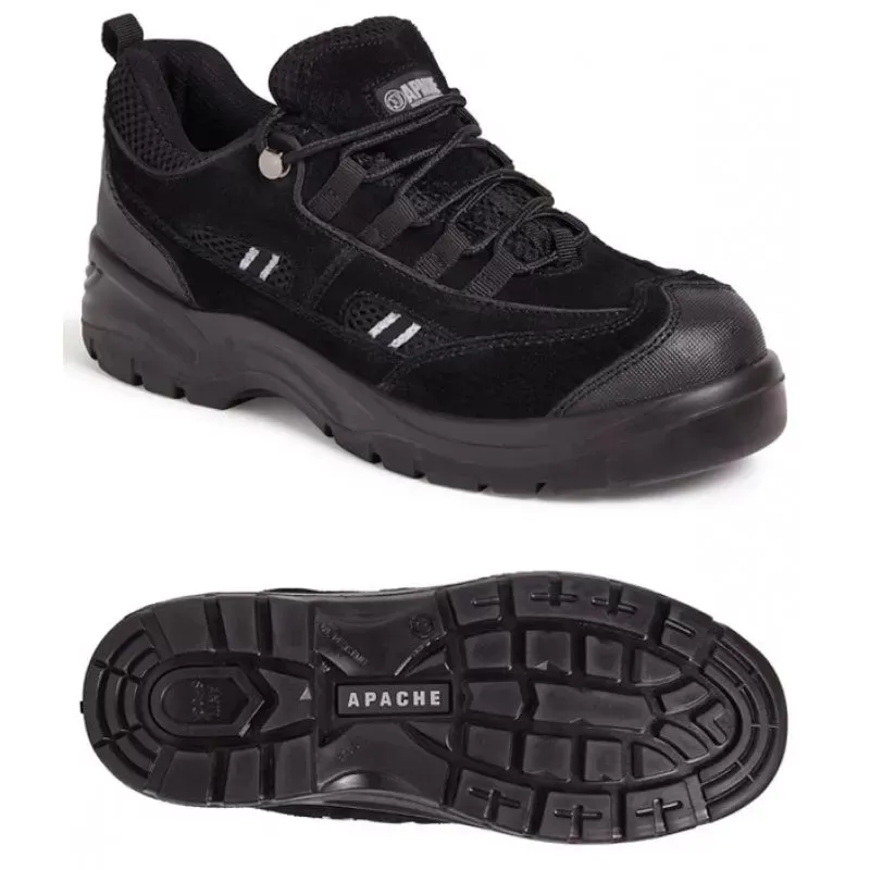 Apache Unisex Black Suede Safety Trainer