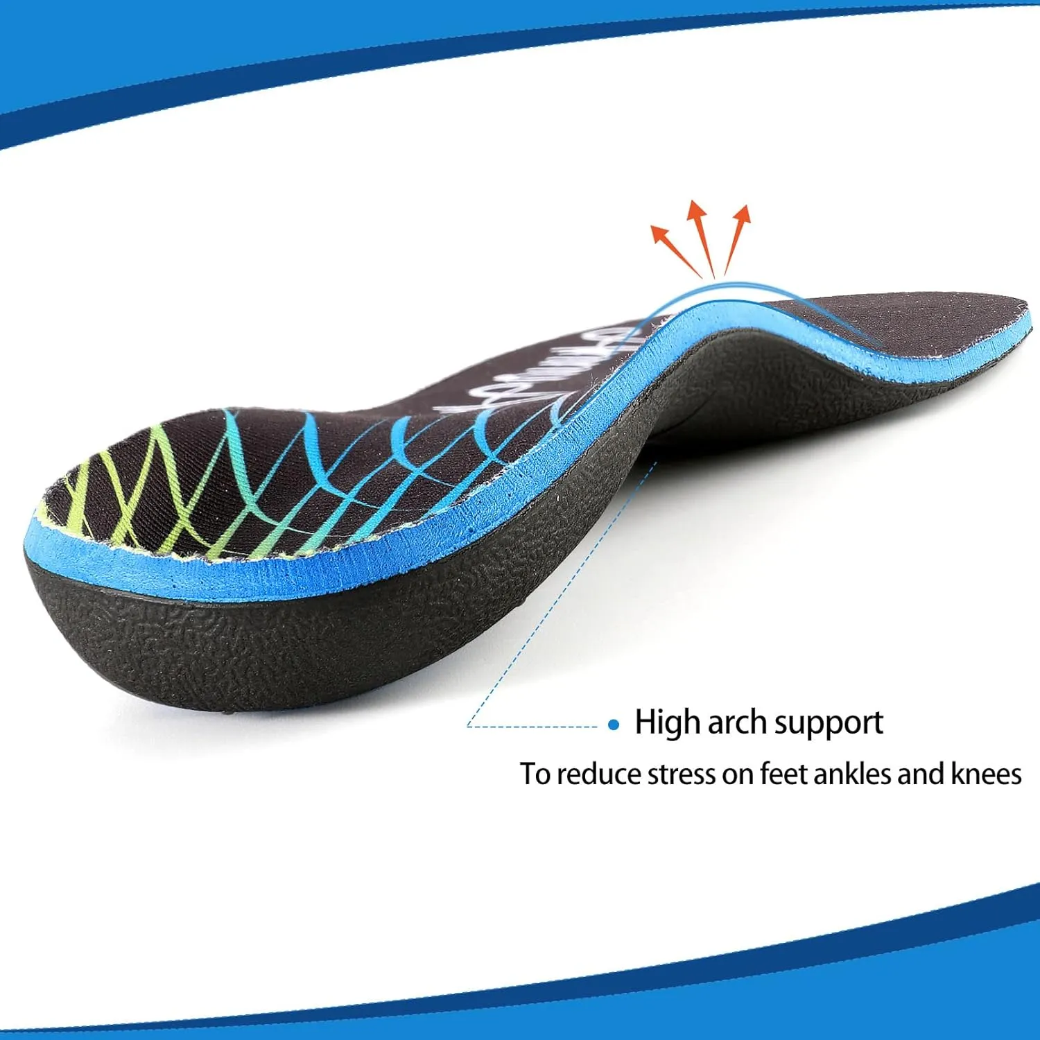 Arch Support Inserts for Plantar Fasciitis Relief Insoles for Men Women Orthotics of Flat Feet High Arch Heel Pain Relief Shoe Inserts (Men 5-5.5 | Women 7-7.5, Black)