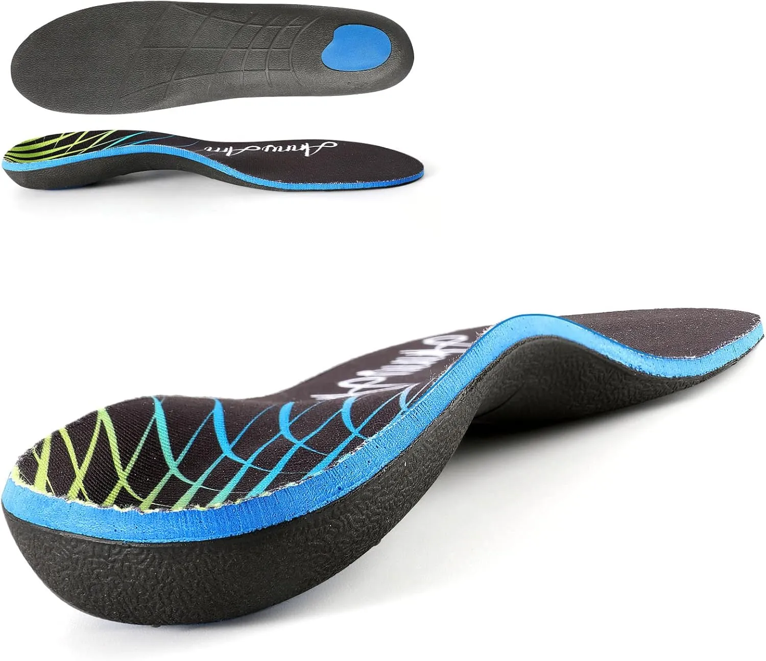 Arch Support Inserts for Plantar Fasciitis Relief Insoles for Men Women Orthotics of Flat Feet High Arch Heel Pain Relief Shoe Inserts (Men 5-5.5 | Women 7-7.5, Black)