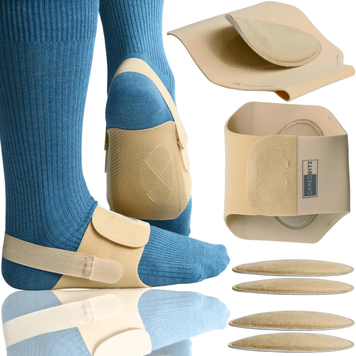 Arch Support Sleeve, w/Removable Arch Pads, Arch Support Brace for Plantar Fasciitis Relief, Arch Support Bands with Support Inserts, Arch Wrap for Fallen Arch & Flat Feet, Non Slip