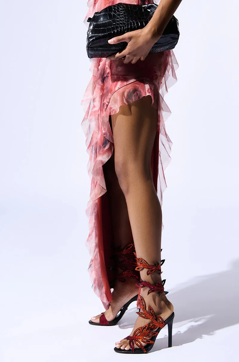 AZALEA WANG MEIER BLACK LEG COIL SANDAL