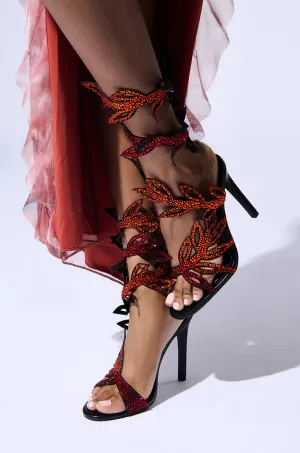 AZALEA WANG MEIER BLACK LEG COIL SANDAL