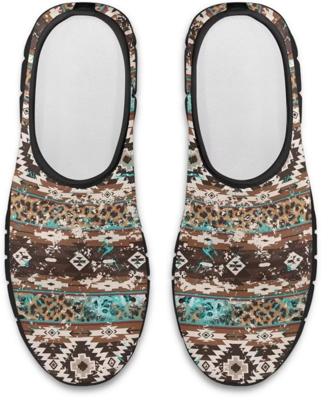 Aztec Walking Shoes for Women Casual Slip On Non Skid Flat Sneakers Fashion Breathable Tennis Work Footwear
