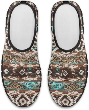 Aztec Walking Shoes for Women Casual Slip On Non Skid Flat Sneakers Fashion Breathable Tennis Work Footwear