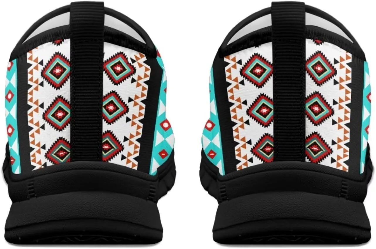 Aztec Walking Shoes for Women Casual Slip On Non Skid Flat Sneakers Fashion Breathable Tennis Work Footwear
