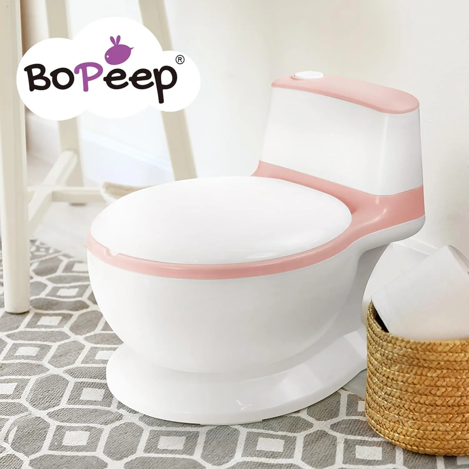 Baby Safety Toilet Training ,Toddler Children Non-Slip Lifelike Soft PU Seat & Wipe Storage Removable Bucket
