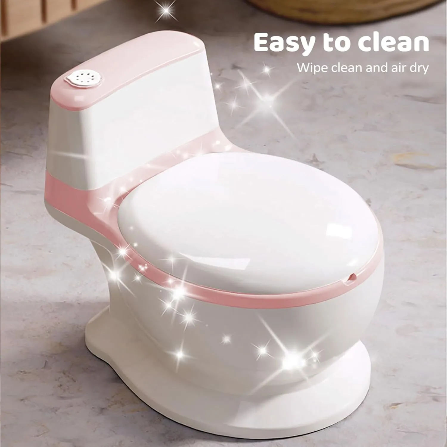Baby Safety Toilet Training ,Toddler Children Non-Slip Lifelike Soft PU Seat & Wipe Storage Removable Bucket