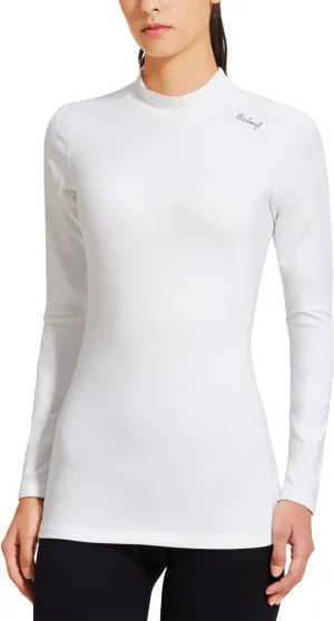 baleaf Women's Thermal Tops Fleece Shirts Running Workout Athletic Base Layer Warm Cold Weather Gear Mock Neck