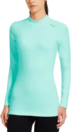 baleaf Women's Thermal Tops Fleece Shirts Running Workout Athletic Base Layer Warm Cold Weather Gear Mock Neck