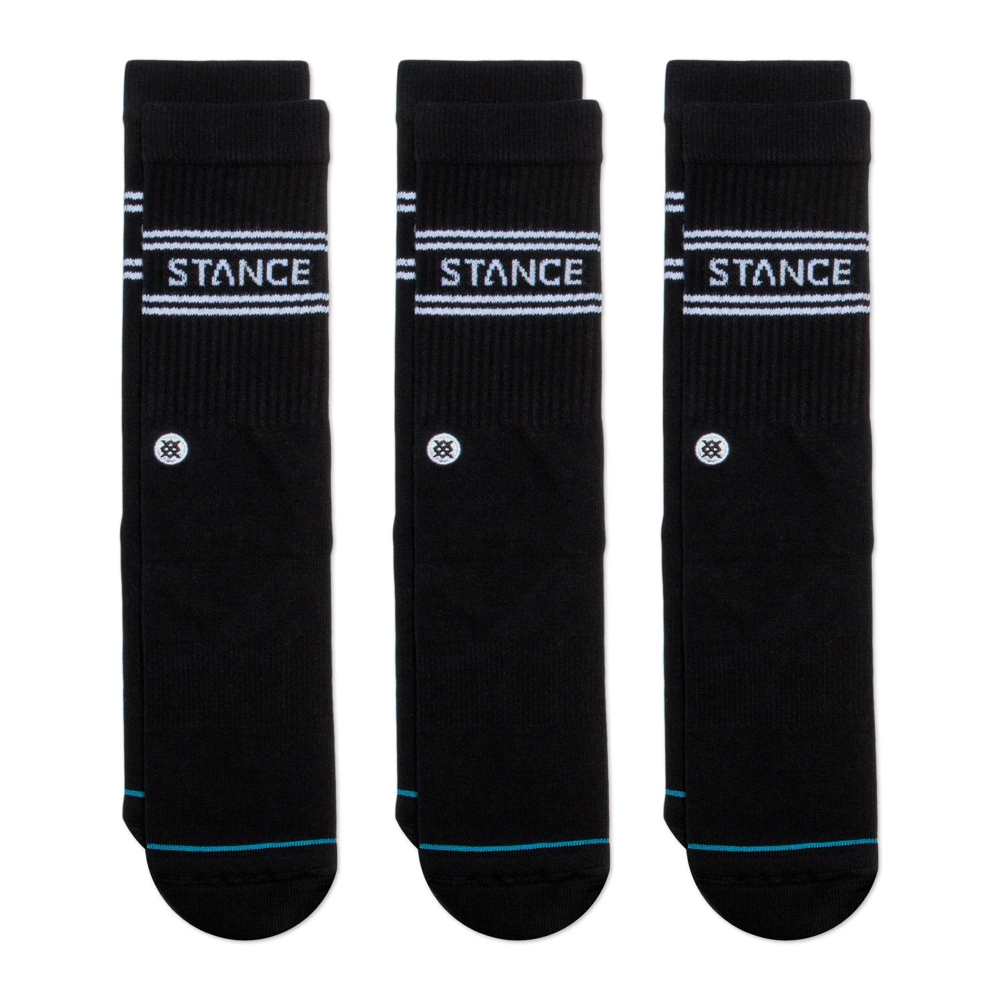 BASIC CREW SOCKS 3 PACK - BLACK