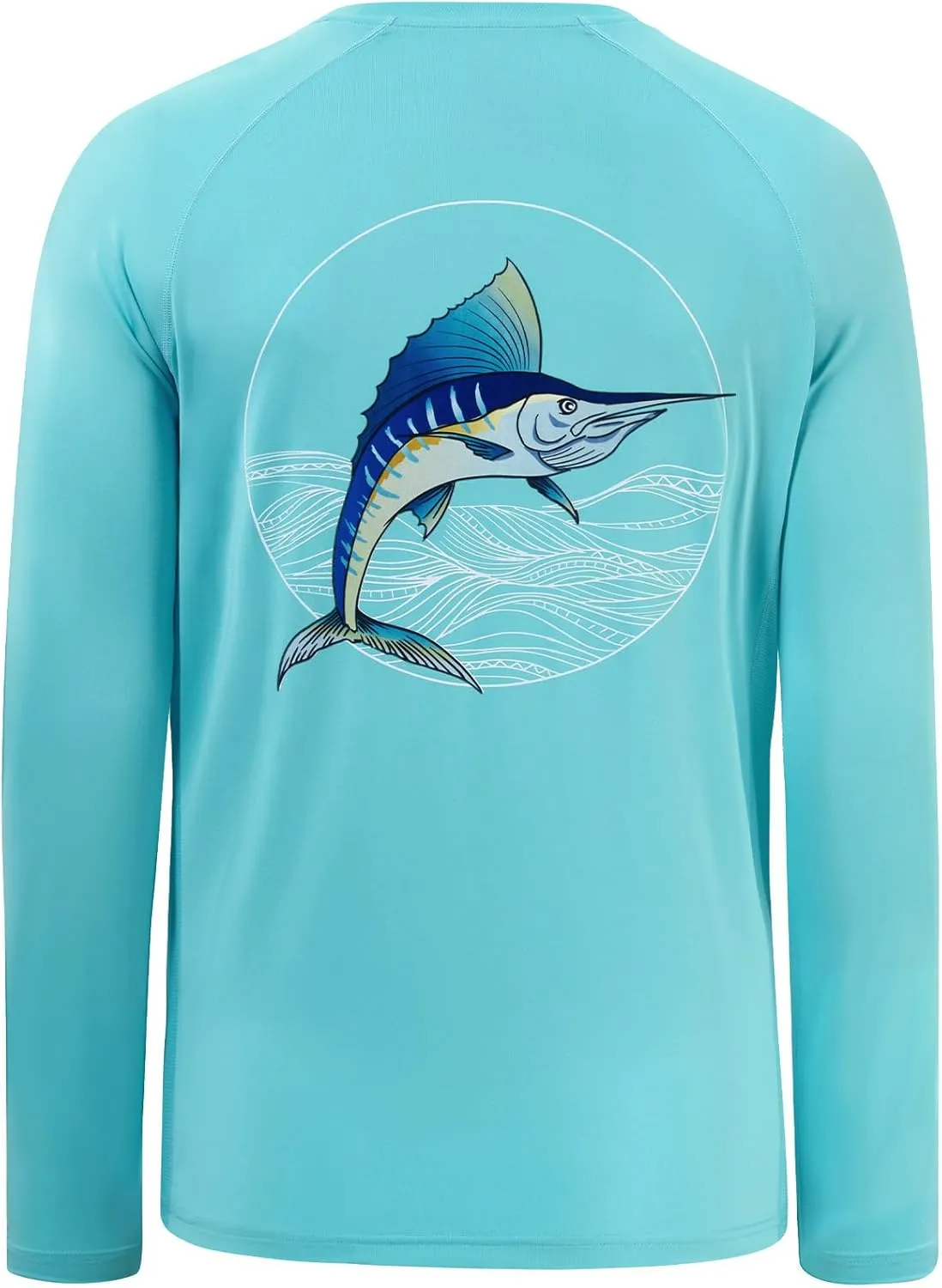 BASSDASH Men’s Fish Graphic UPF 50  Long Sleeve Fishing Shirts Sun Protection Breathable Moisture Wicking T-Shirt