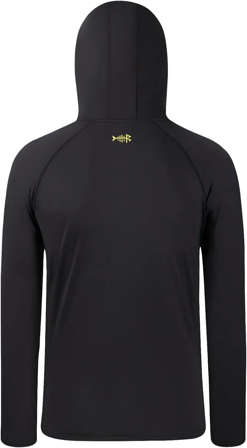 BASSDASH Youth UPF50  Performance T Shirt with Hood Long Sleeve Fishing Hiking Sun Shirt FS03Y