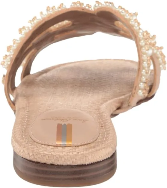 Bay Slip-On Slide Open-Toe Sam Warm Luxurious Edelman Mule Flats Limited edition range Leather Sandals Tan