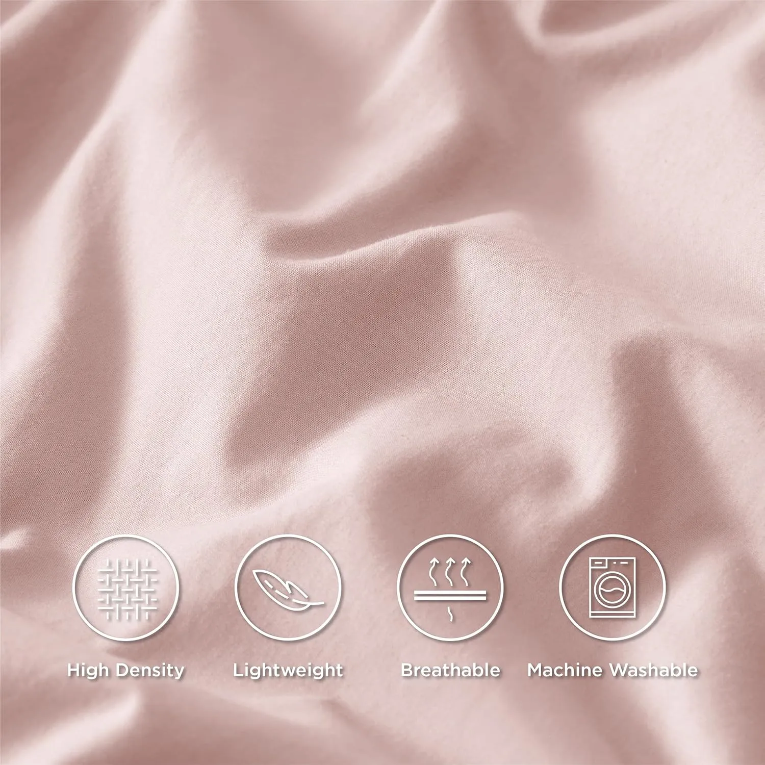 Bedsure 100% Cotton Percale Sheets Queen Size, Queen Sheet Set with Deep Pocket Up to 16 Inches, Breathable & Crirsp Soft, Bedsheet & Pillowcase Sets, 4 Pieces, Pink
