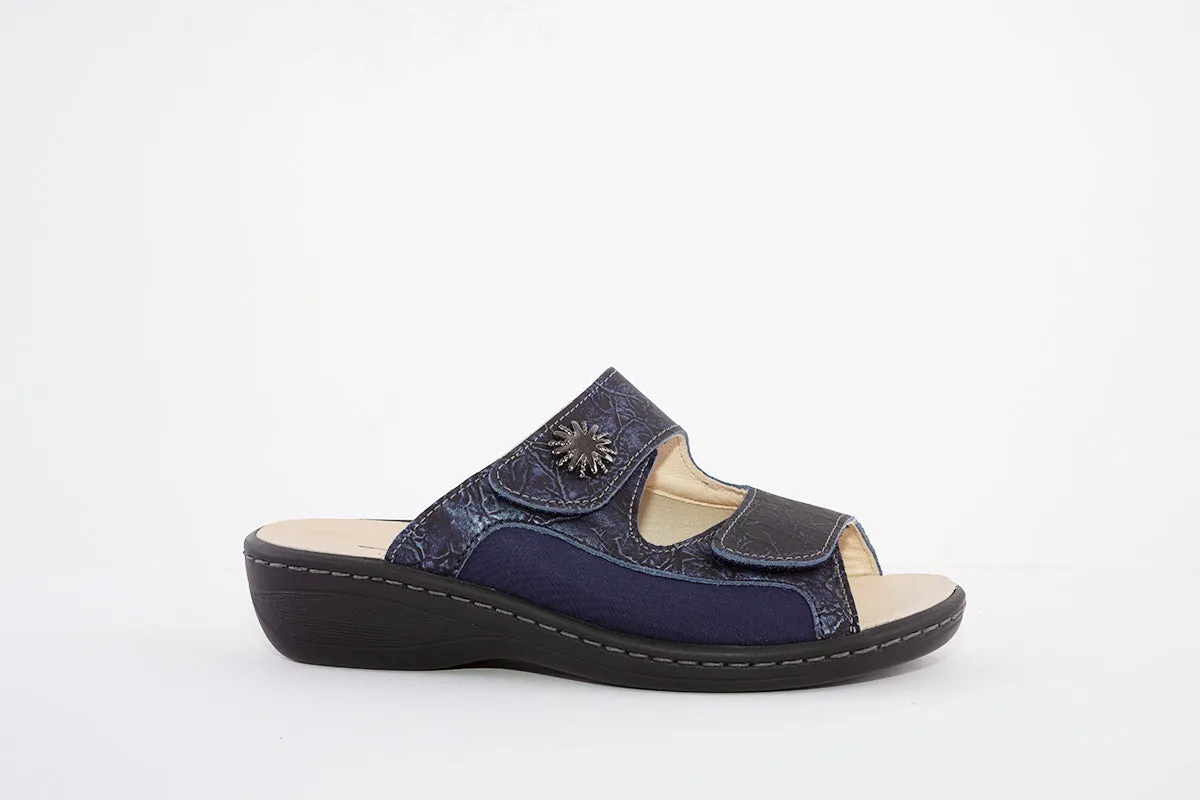 BELVIDA 10.300 DOUBLE VELCRO COMFORT MULE - NAVY