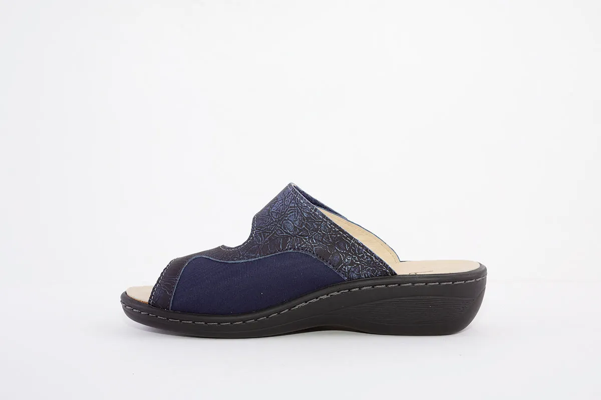 BELVIDA 10.300 DOUBLE VELCRO COMFORT MULE - NAVY