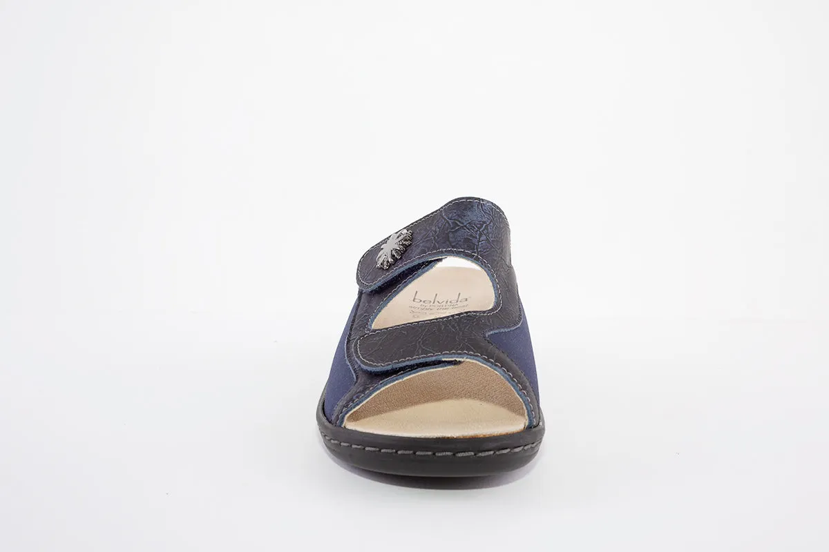 BELVIDA 10.300 DOUBLE VELCRO COMFORT MULE - NAVY