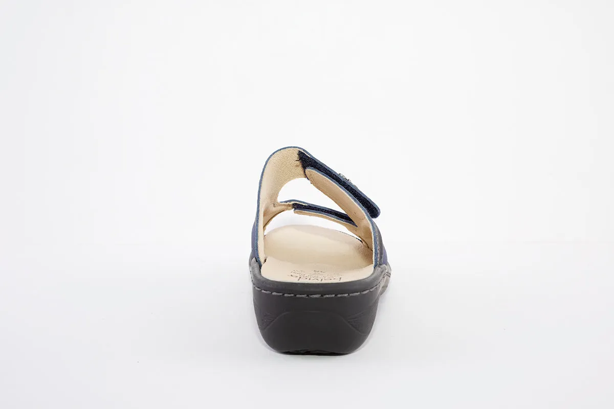 BELVIDA 10.300 DOUBLE VELCRO COMFORT MULE - NAVY